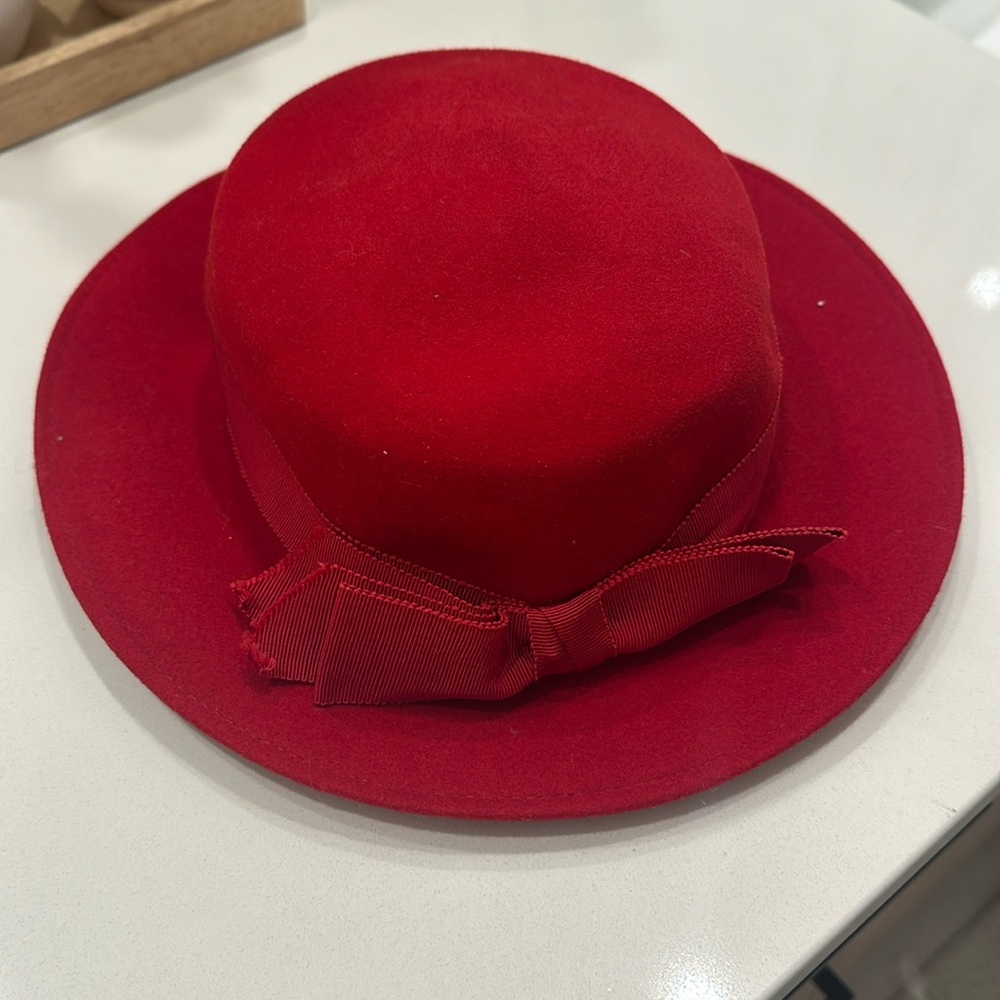 Vintage Red Wool Hat